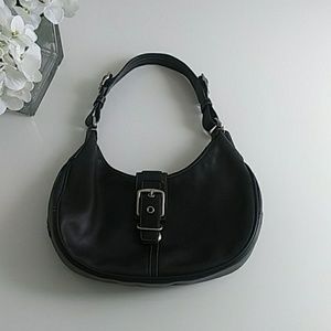 Coach black leather hobo